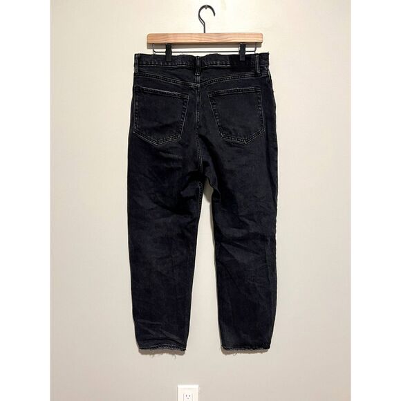 Abercrombie & Fitch The Dad High Rise Distressed Black Jeans Women's 30 Short - Picture 3 of 11